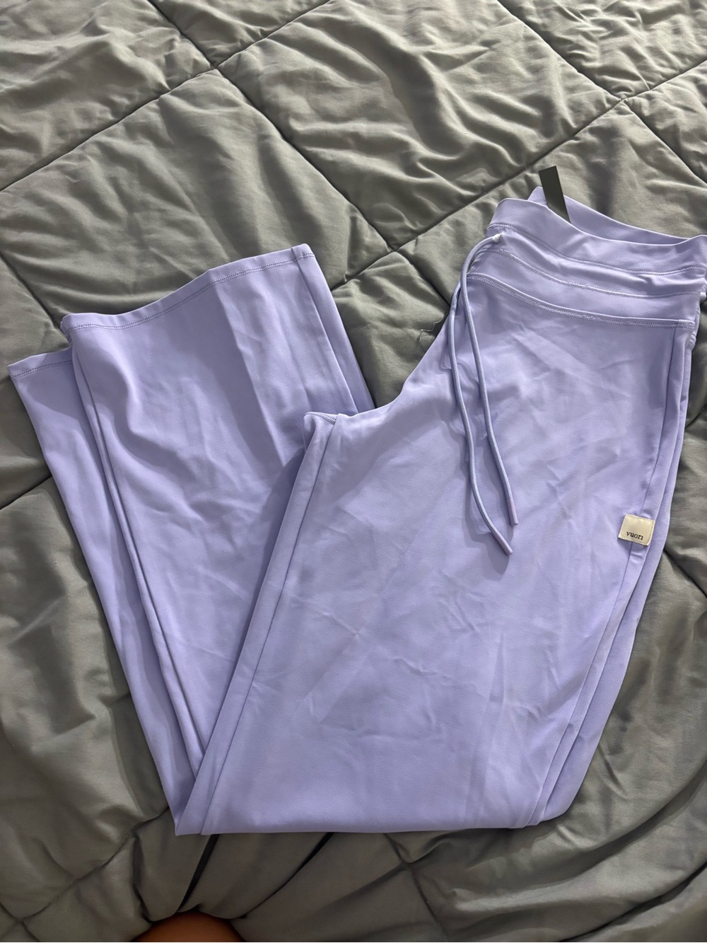 Vuori Lavender Drawstring Wide-Leg Track Pants